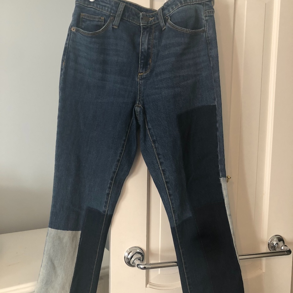 Straight Leg Flat Patch Jeans